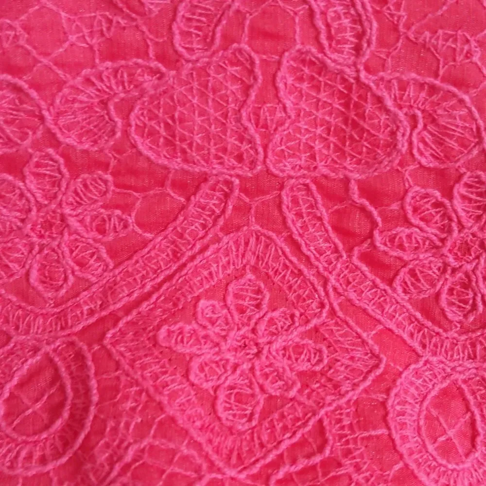 Tory Burch coral pink sheath dress, lined, lace overlay, v-neck, sleeveless 10
